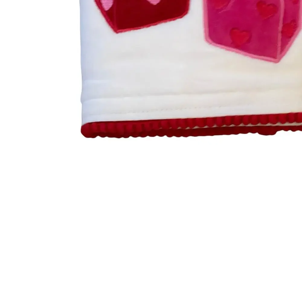 Kassadecor Heart Dice Valentine Cotton Hand Towels 18x28 Set of 2 Pink Red NEW